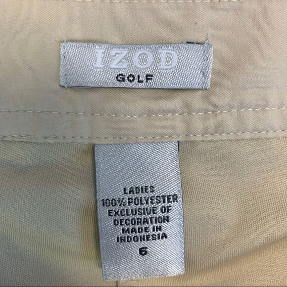 IZOD Golf beige tan brown skirt Sz 6 tennis - Picture 6 of 10